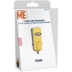 Tribe Caricabatterie da Auto USB Fast Charge 2.4A Minions Tom
